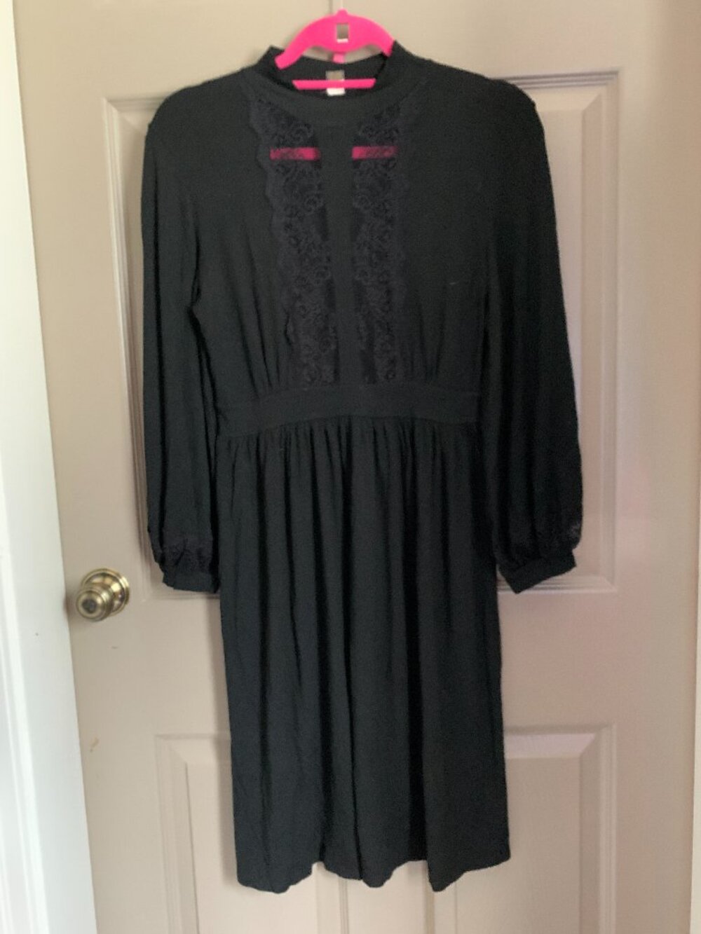 Only Hearts NYC Helena Stuart Black Lace Midi Dress Size M Romantic Gothic Boho